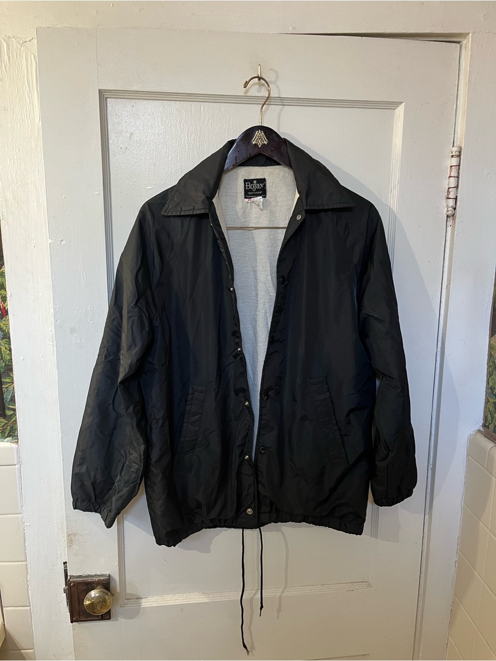 VTG Rowlesburg River Lions Coach Jacket XS Black Nylon Windbreaker EUC